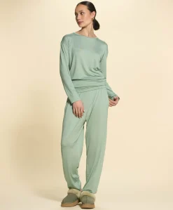 Dames pyjamatop groen