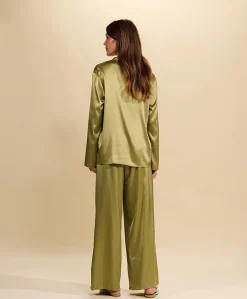 Dames pyjamatop groen