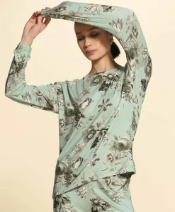 Dames pyjamatop groen