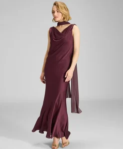 Dames sjaal bordeaux
