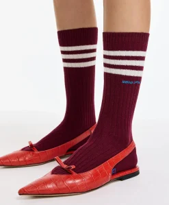 Dames sokken bordeaux