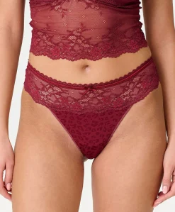 Dames string bordeaux