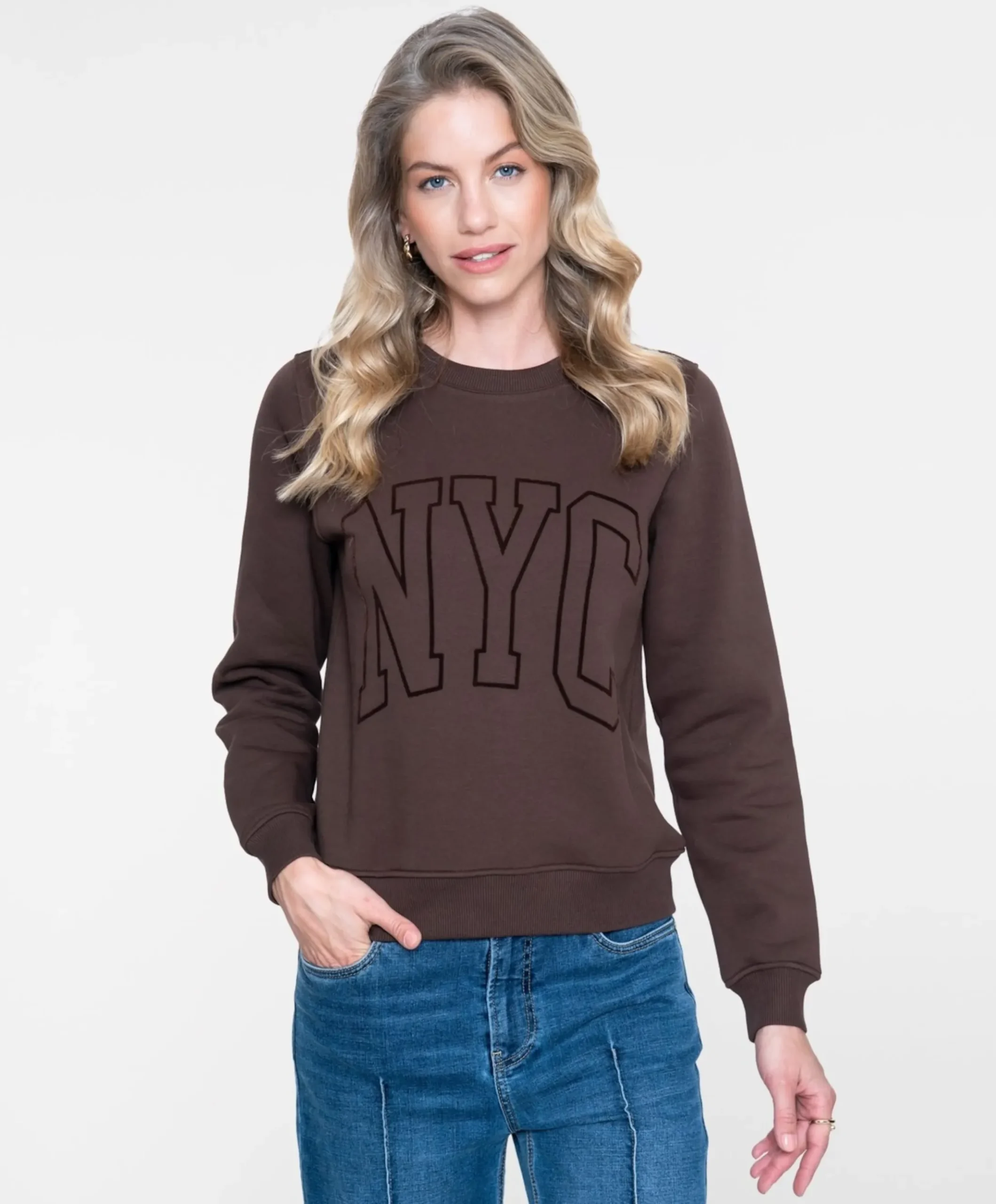 Dames sweater bruin