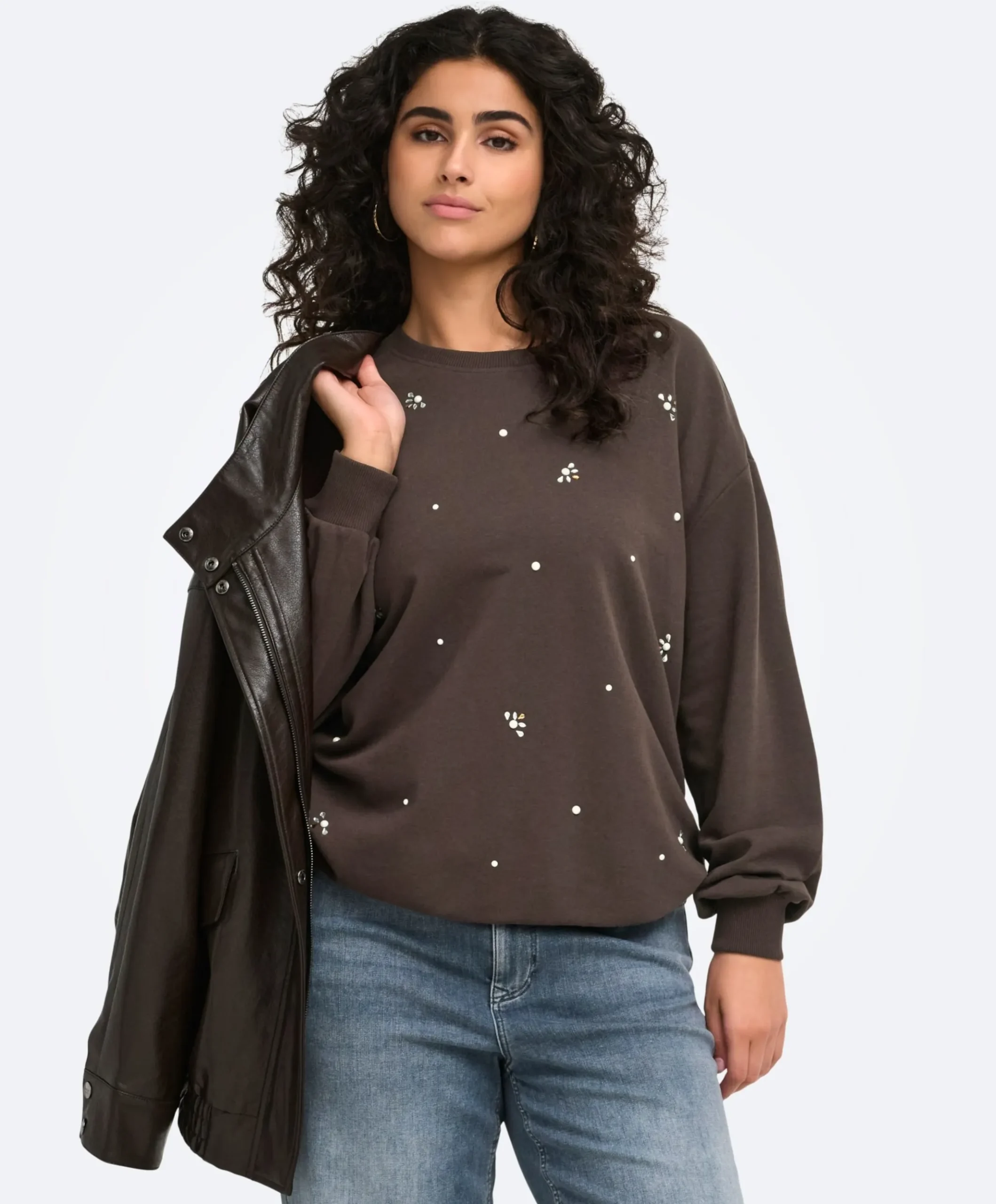 Dames sweater bruin
