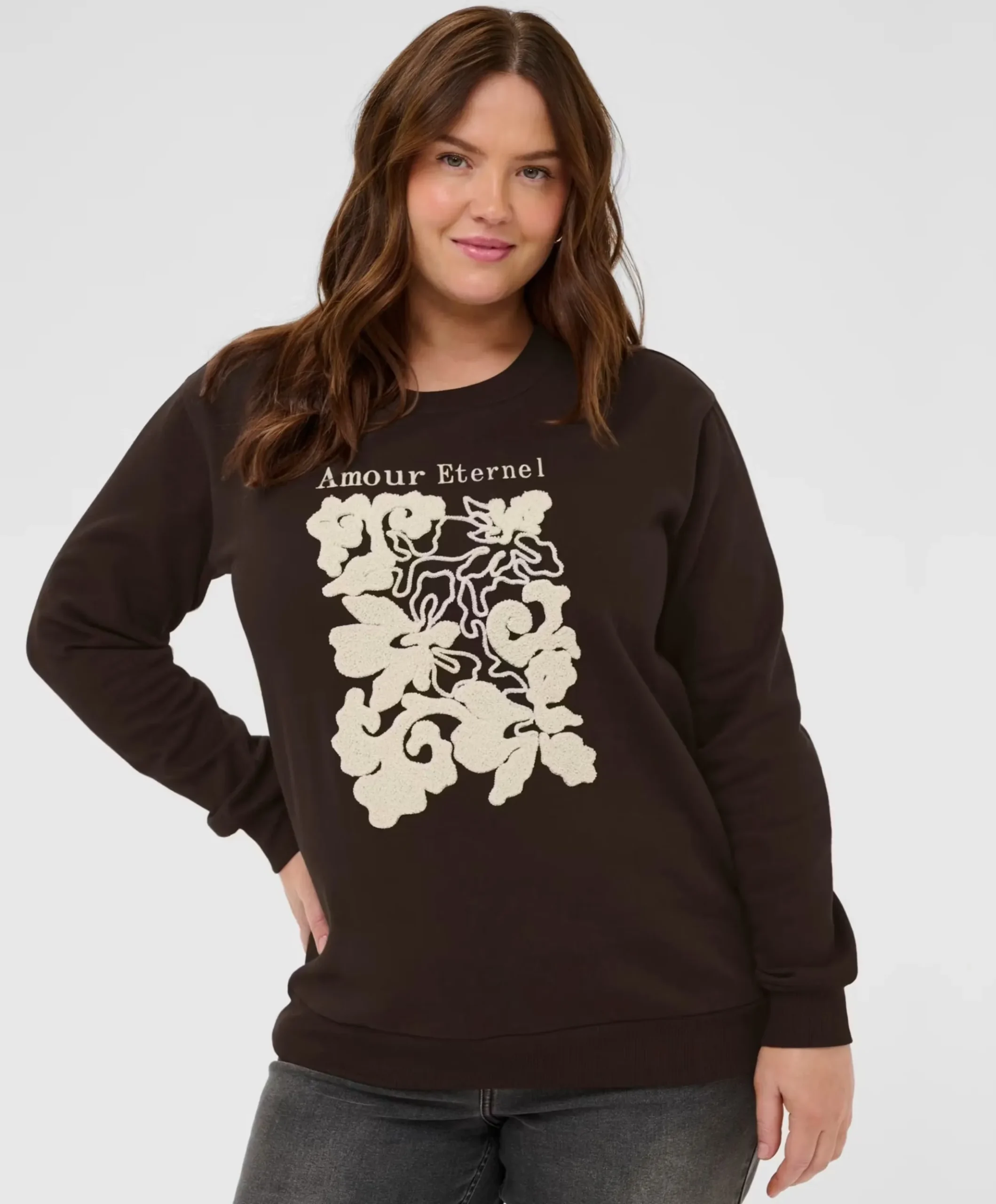 Dames sweater bruin