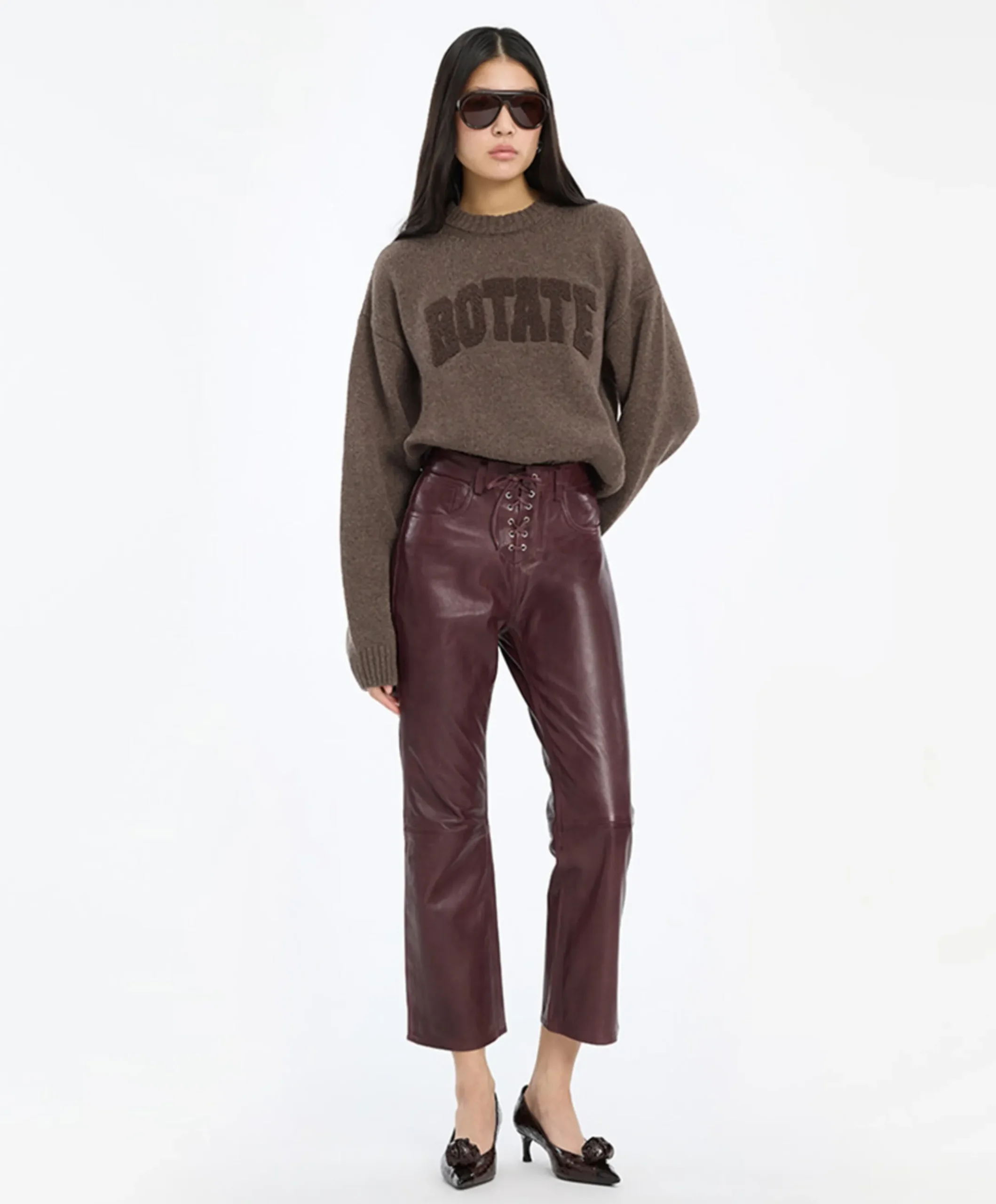 Dames sweater bruin