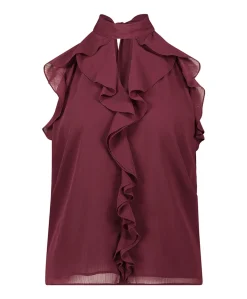 Dames top bordeaux