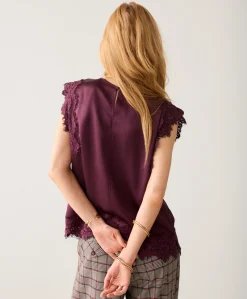 Dames top bordeaux