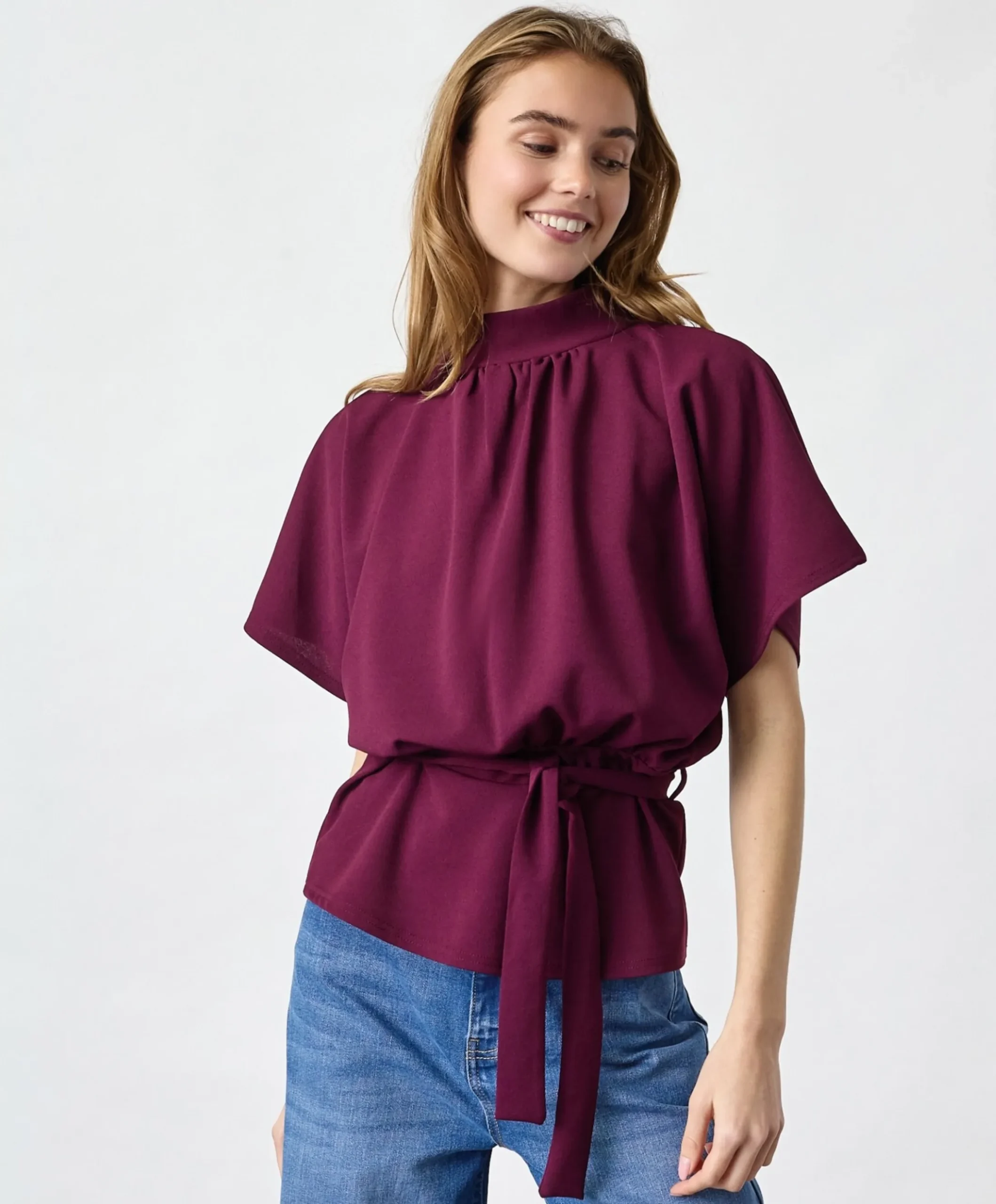 Dames top bordeaux