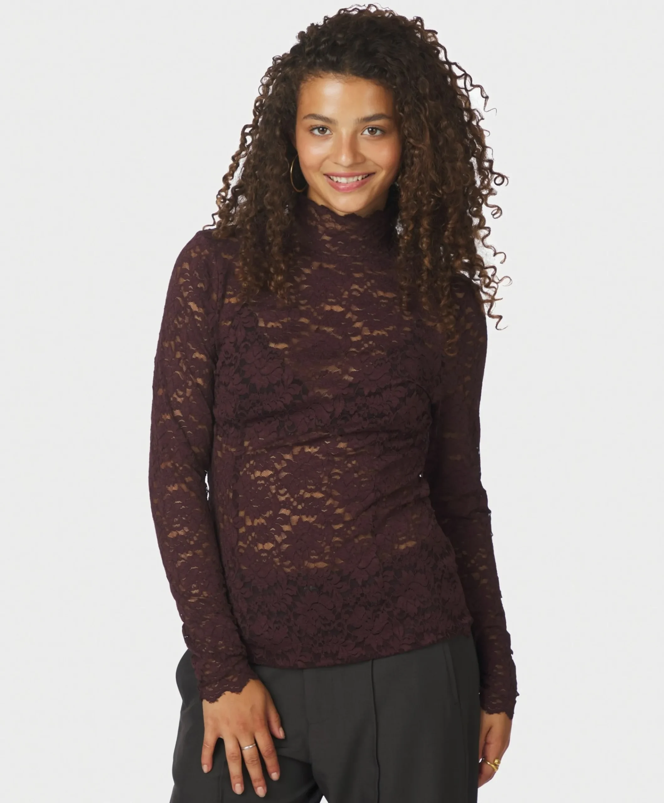 Dames top bordeaux
