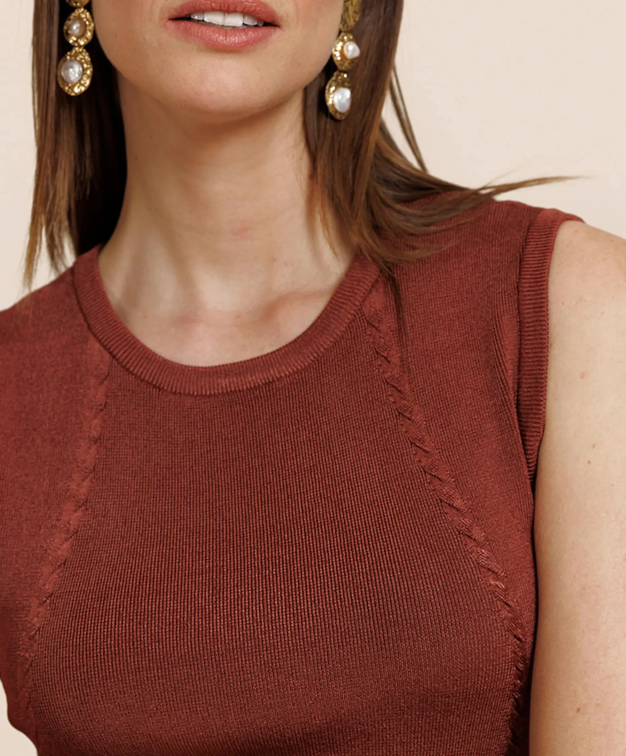Dames top brique