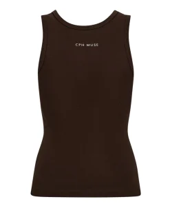 Dames top bruin