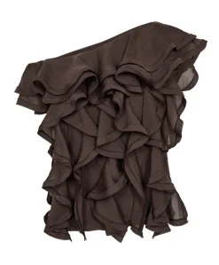 Dames top bruin