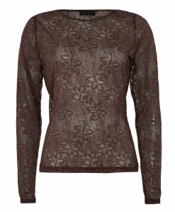 Dames top bruin