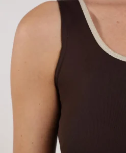 Dames top bruin