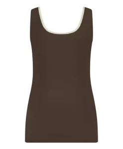 Dames top bruin