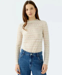 Dames top ecru