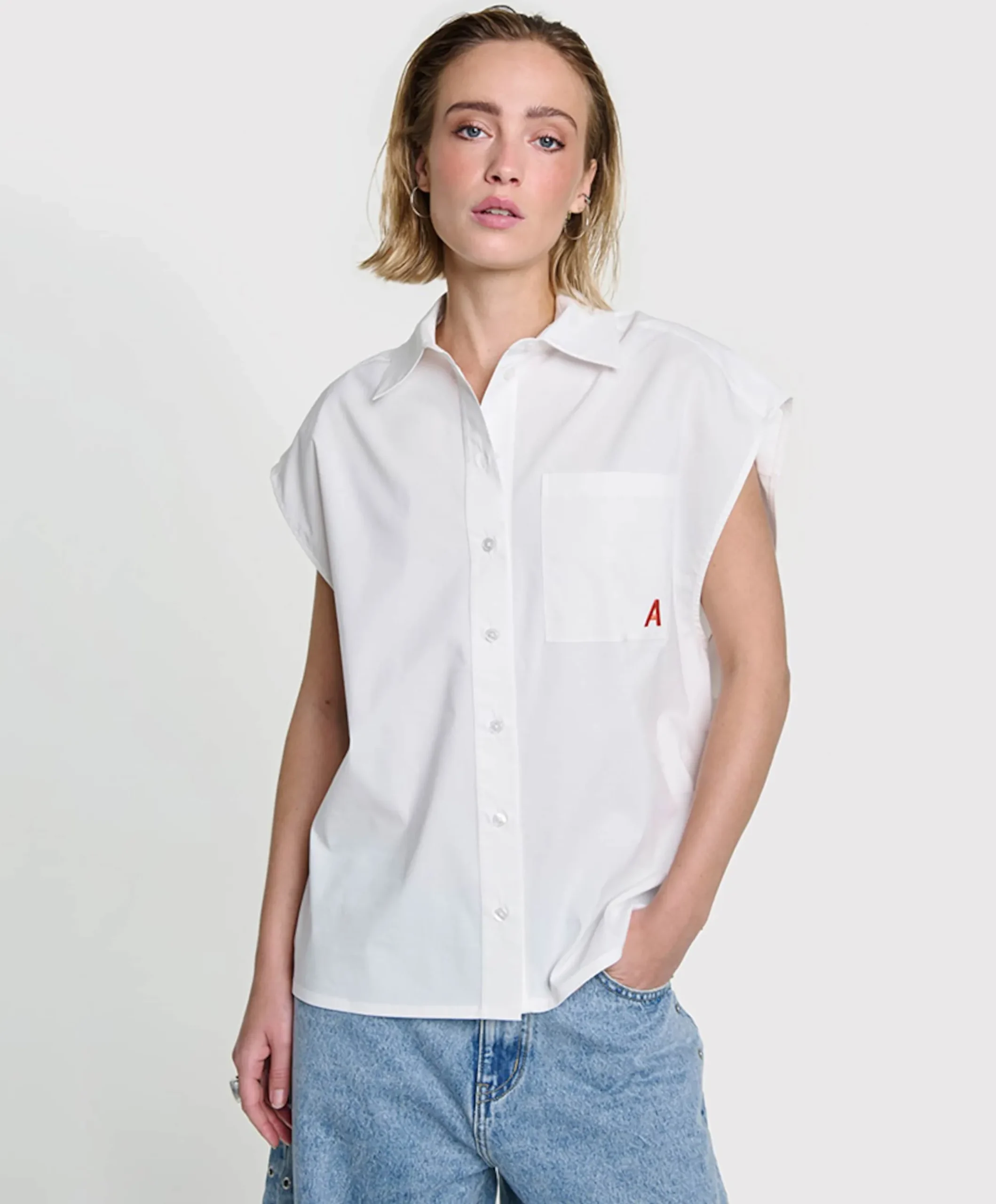 Dames top ecru