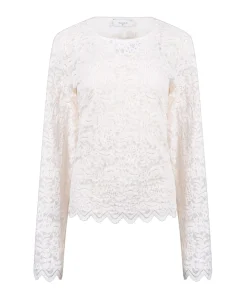 Dames top ecru
