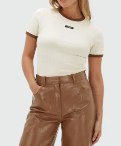 Dames T-shirt beige