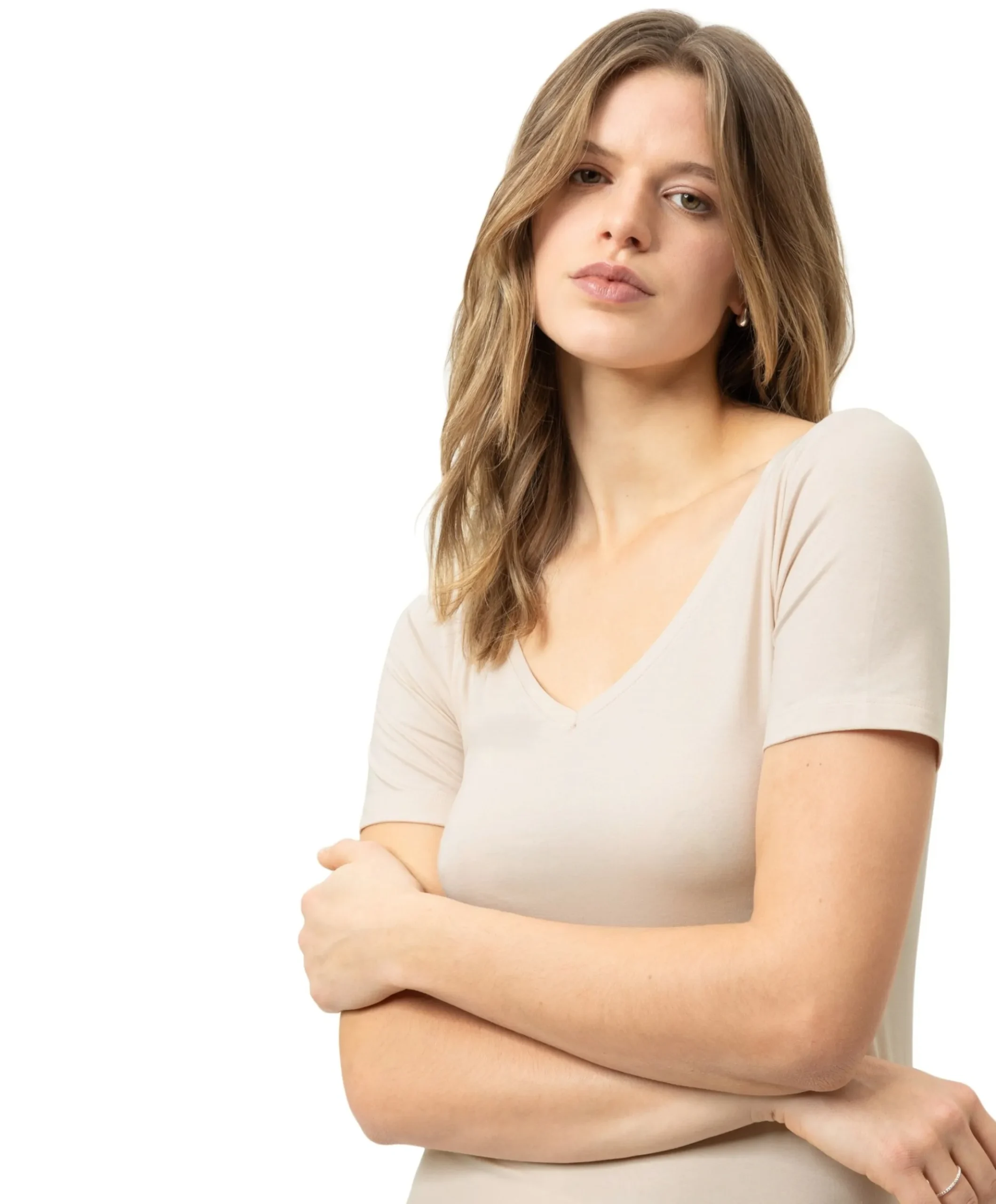 Dames T-shirt beige