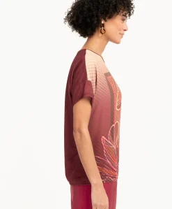 Dames T-shirt bordeaux