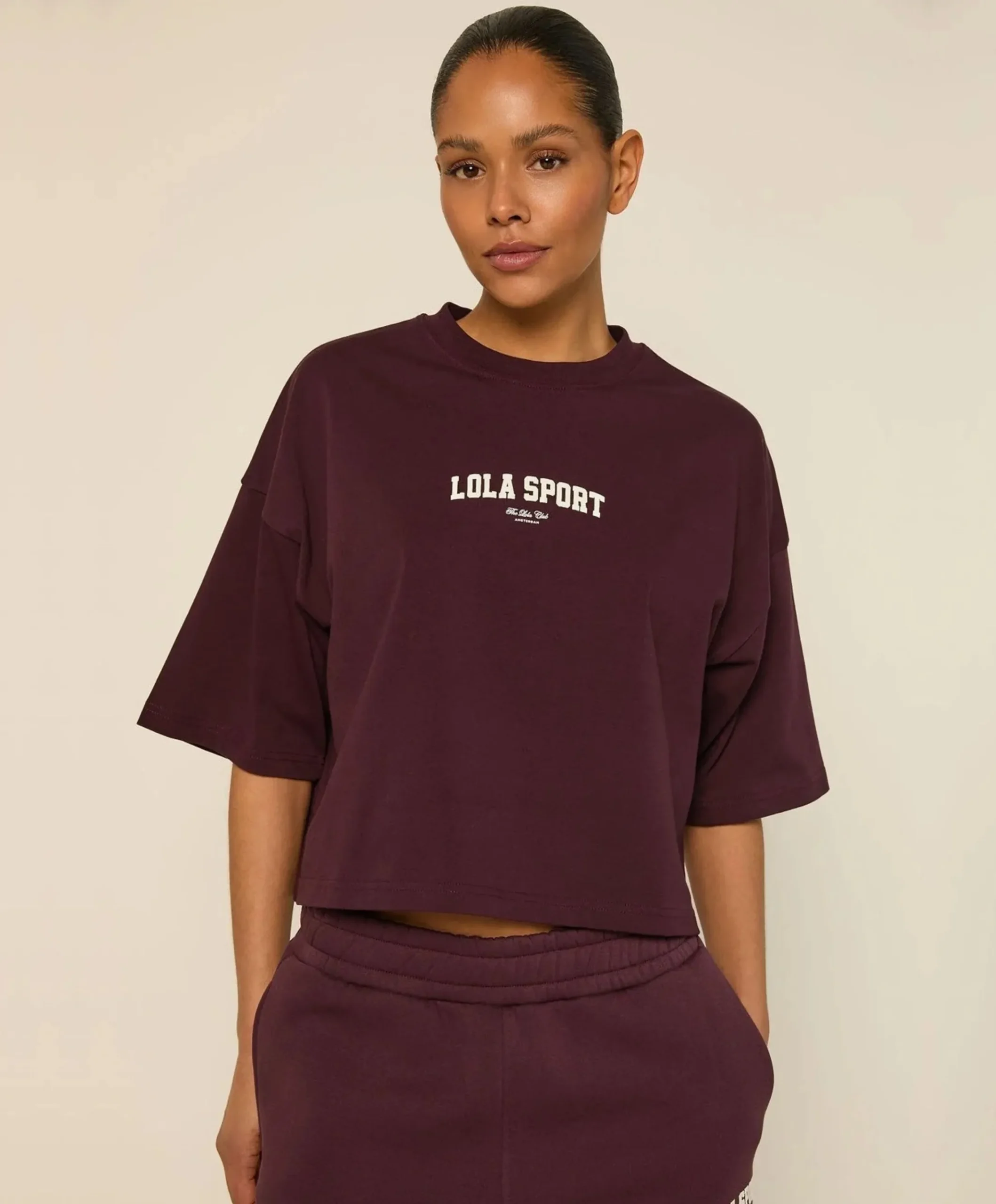 Dames t-shirt bordeaux