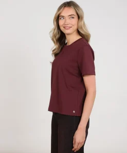Dames T-shirt bordeaux