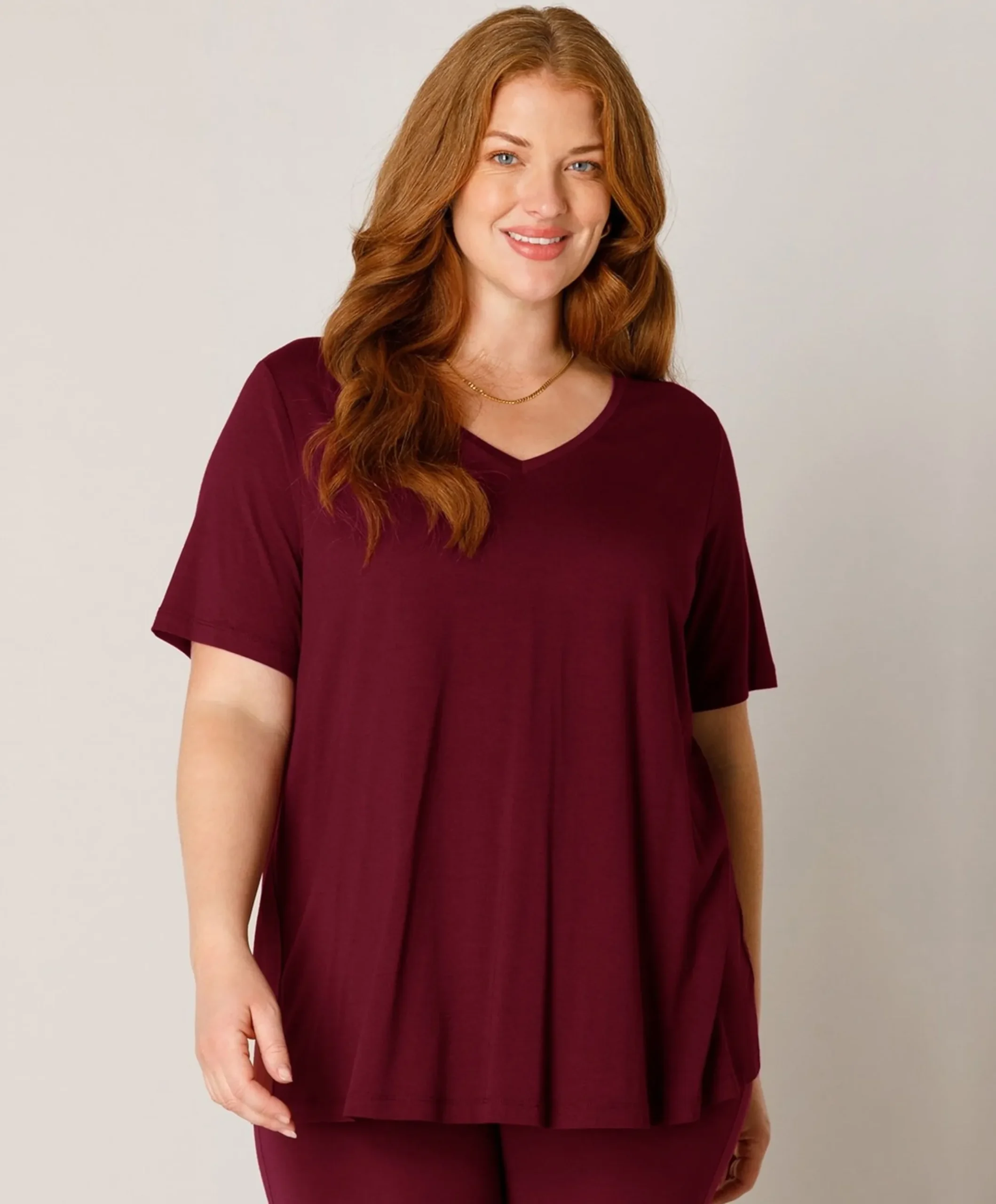 Dames T-shirt bordeaux