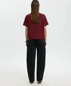 Dames T-shirt bordeaux