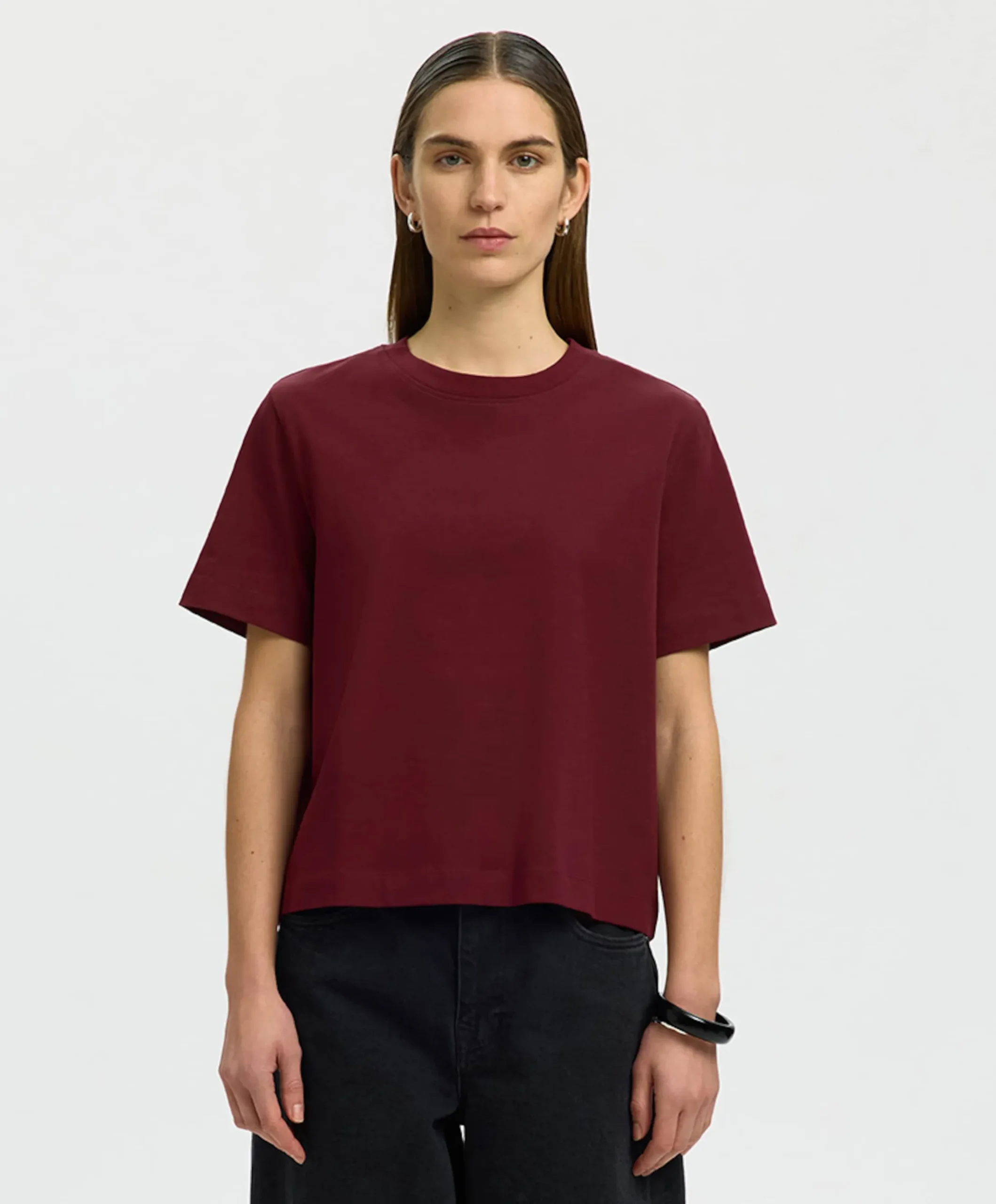 Dames T-shirt bordeaux
