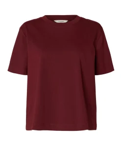 Dames T-shirt bordeaux