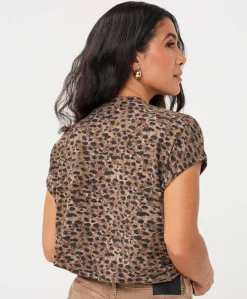 Dames T-shirt bruin