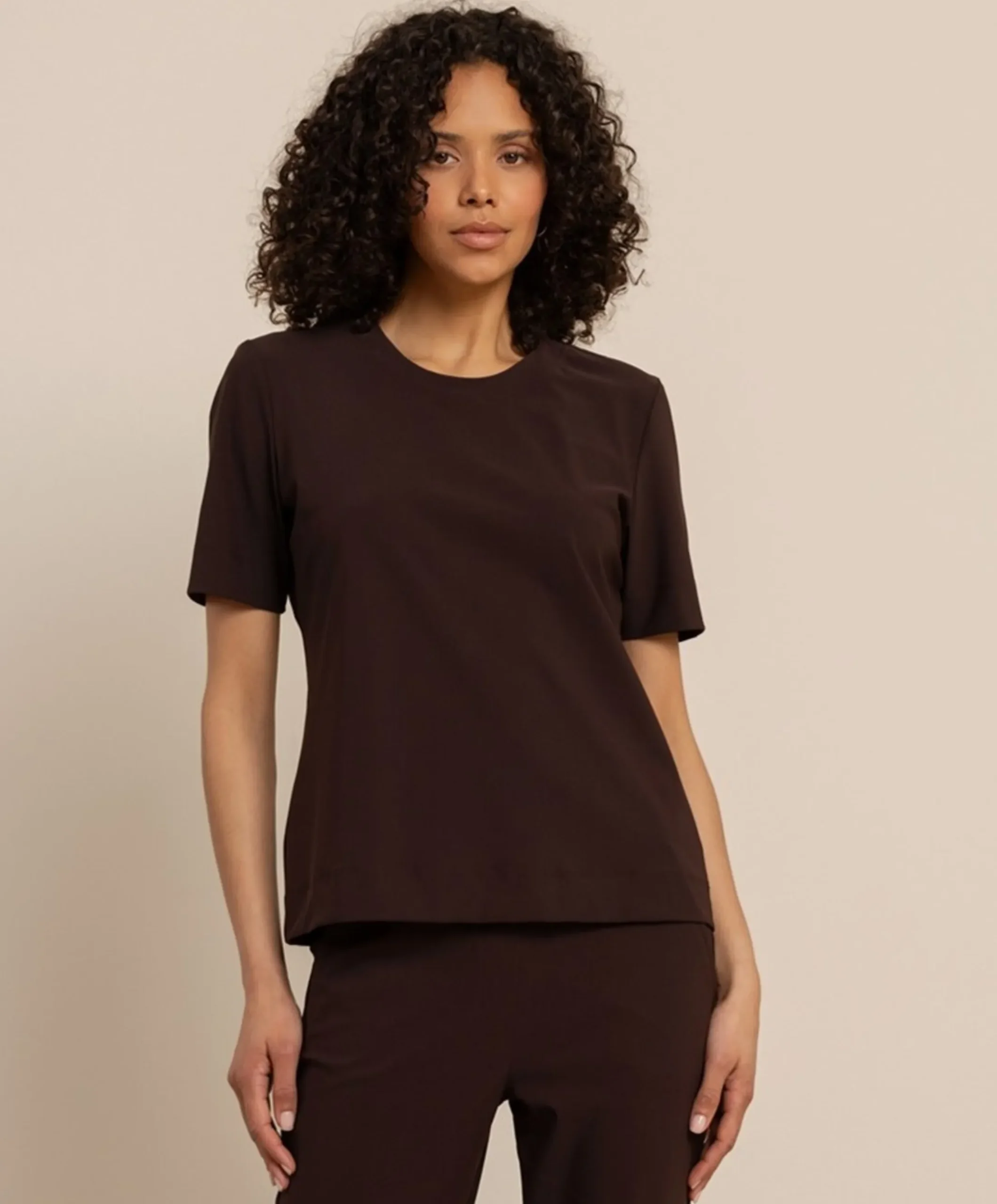 Dames T-shirt bruin