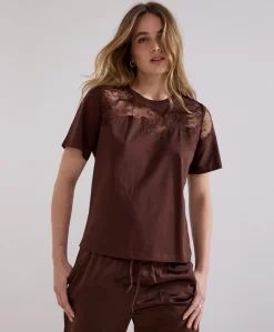 Dames T-shirt bruin