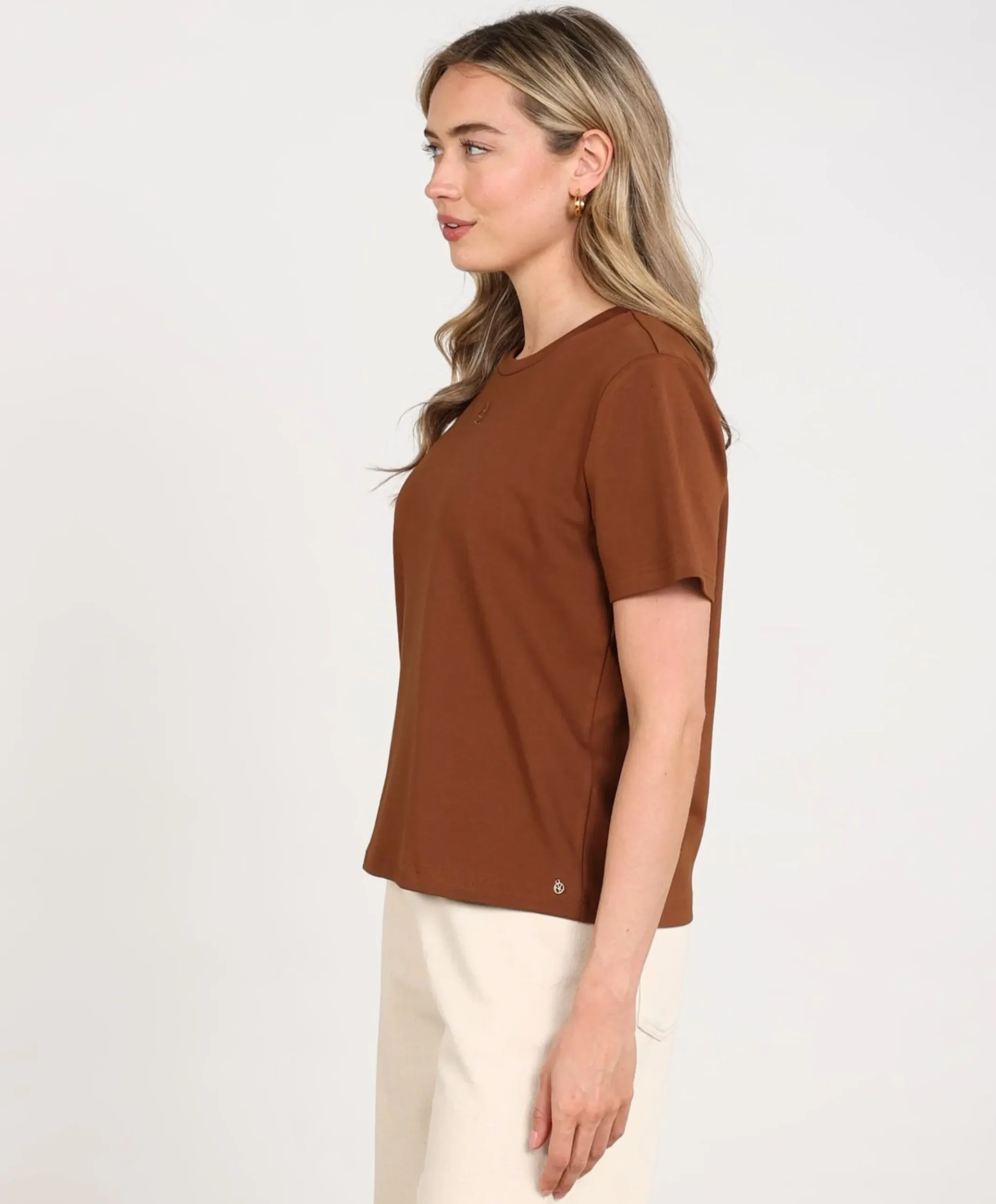 Dames T-shirt bruin