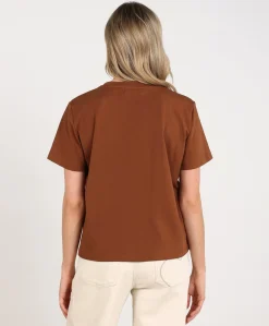 Dames T-shirt bruin