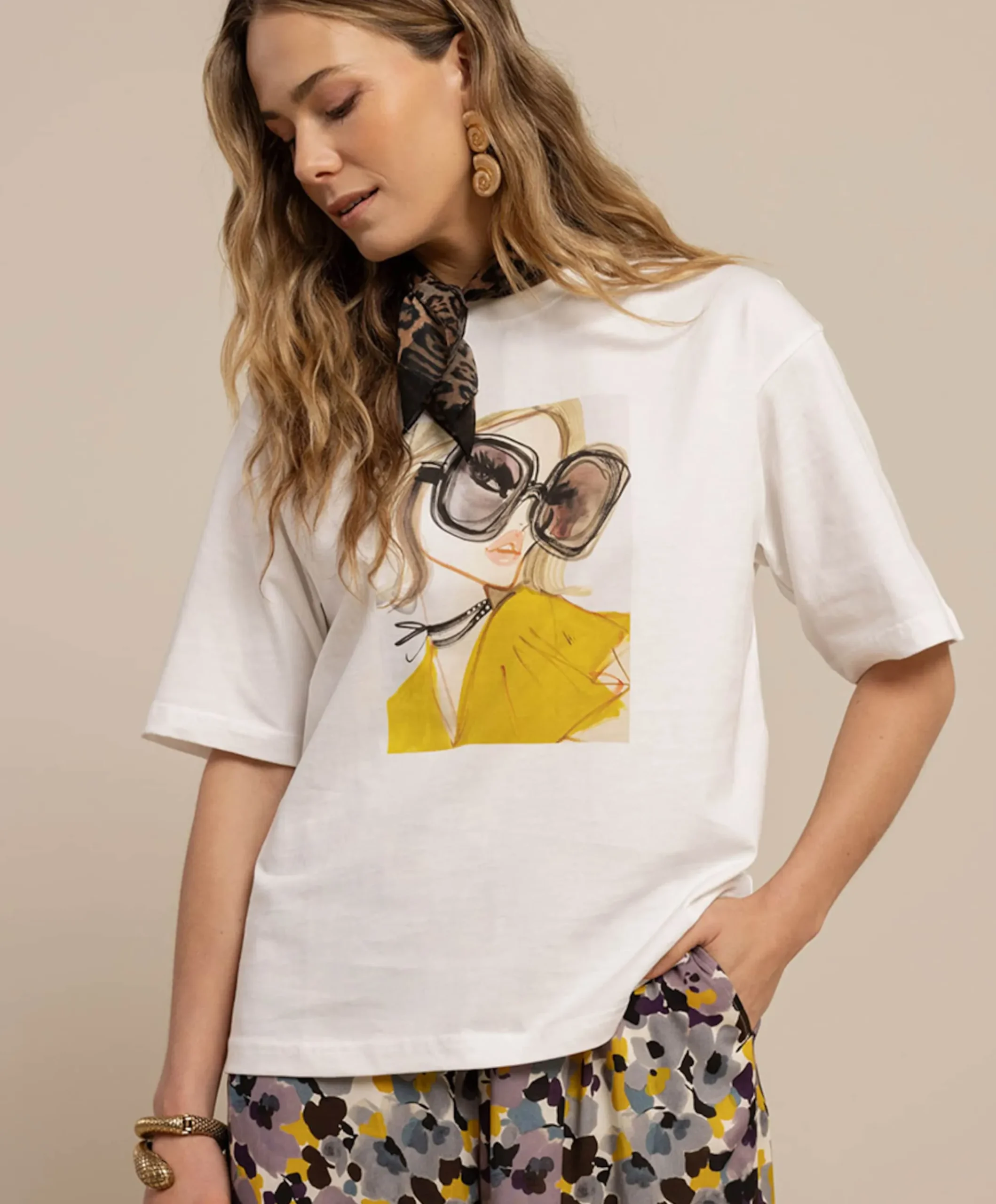 Dames T-shirt ecru
