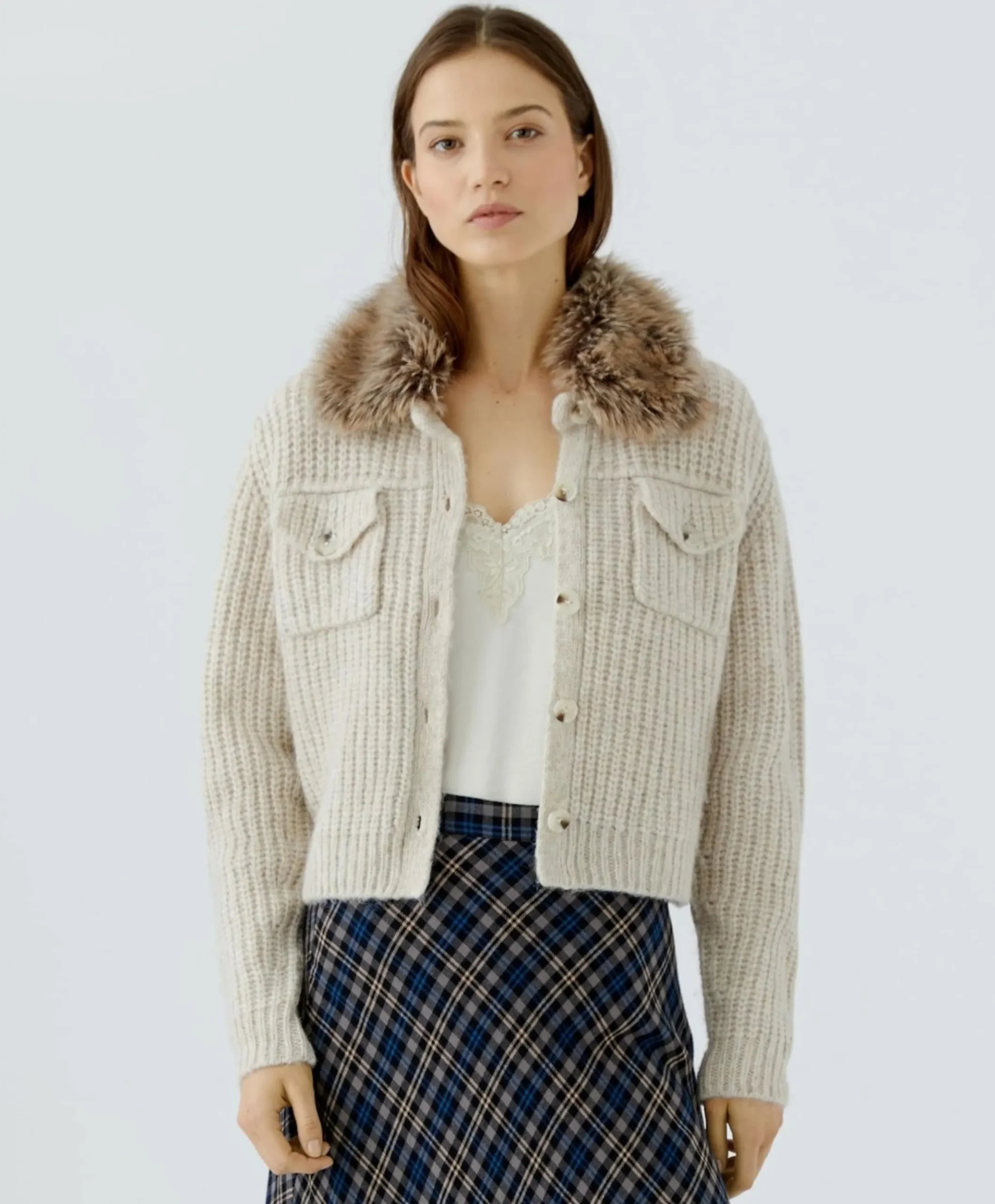 Dames vest beige