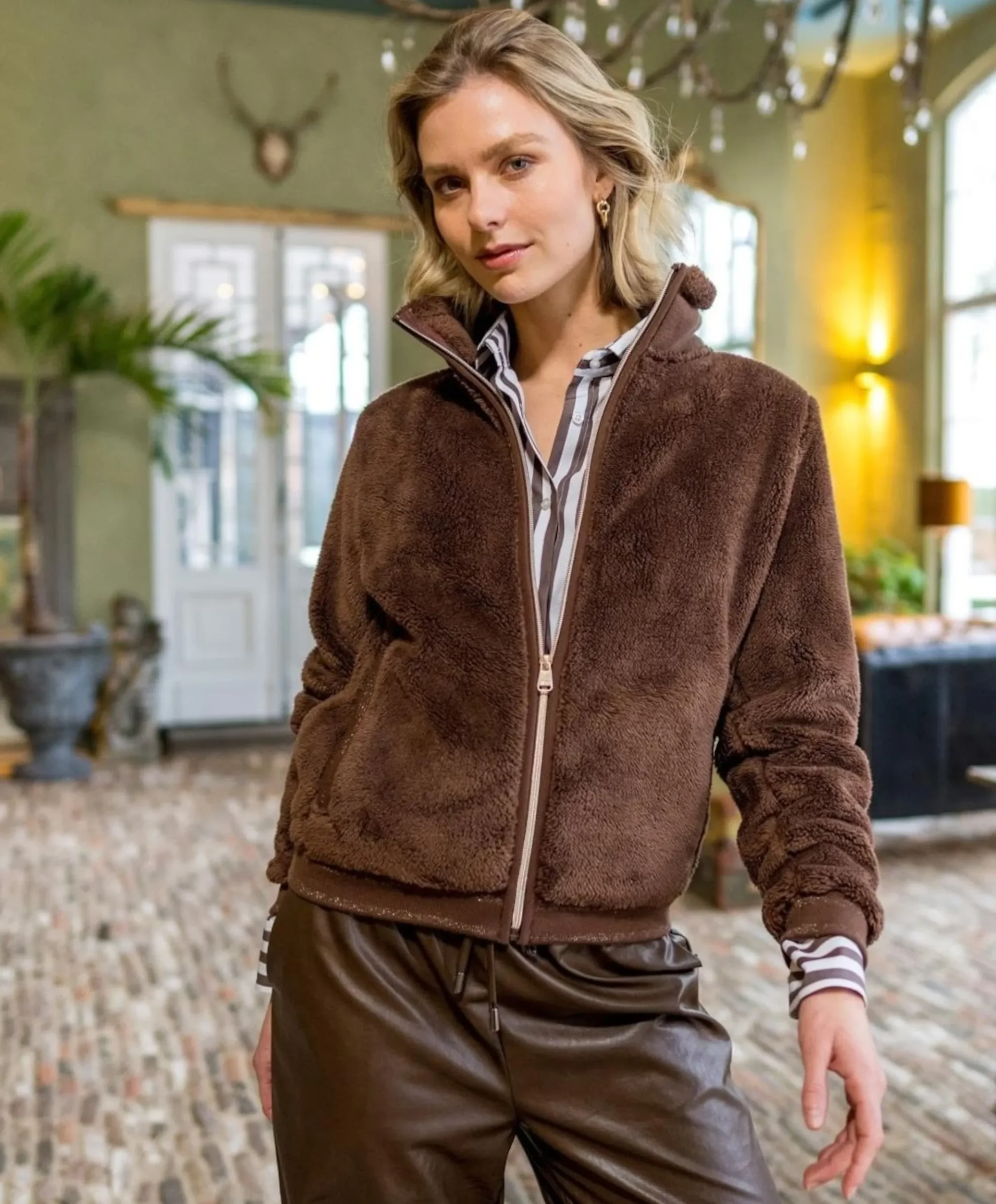 Dames vest bruin