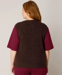 Dames vest bruin