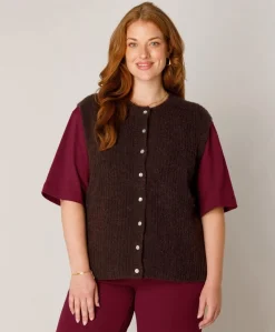 Dames vest bruin