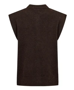 Dames vest bruin