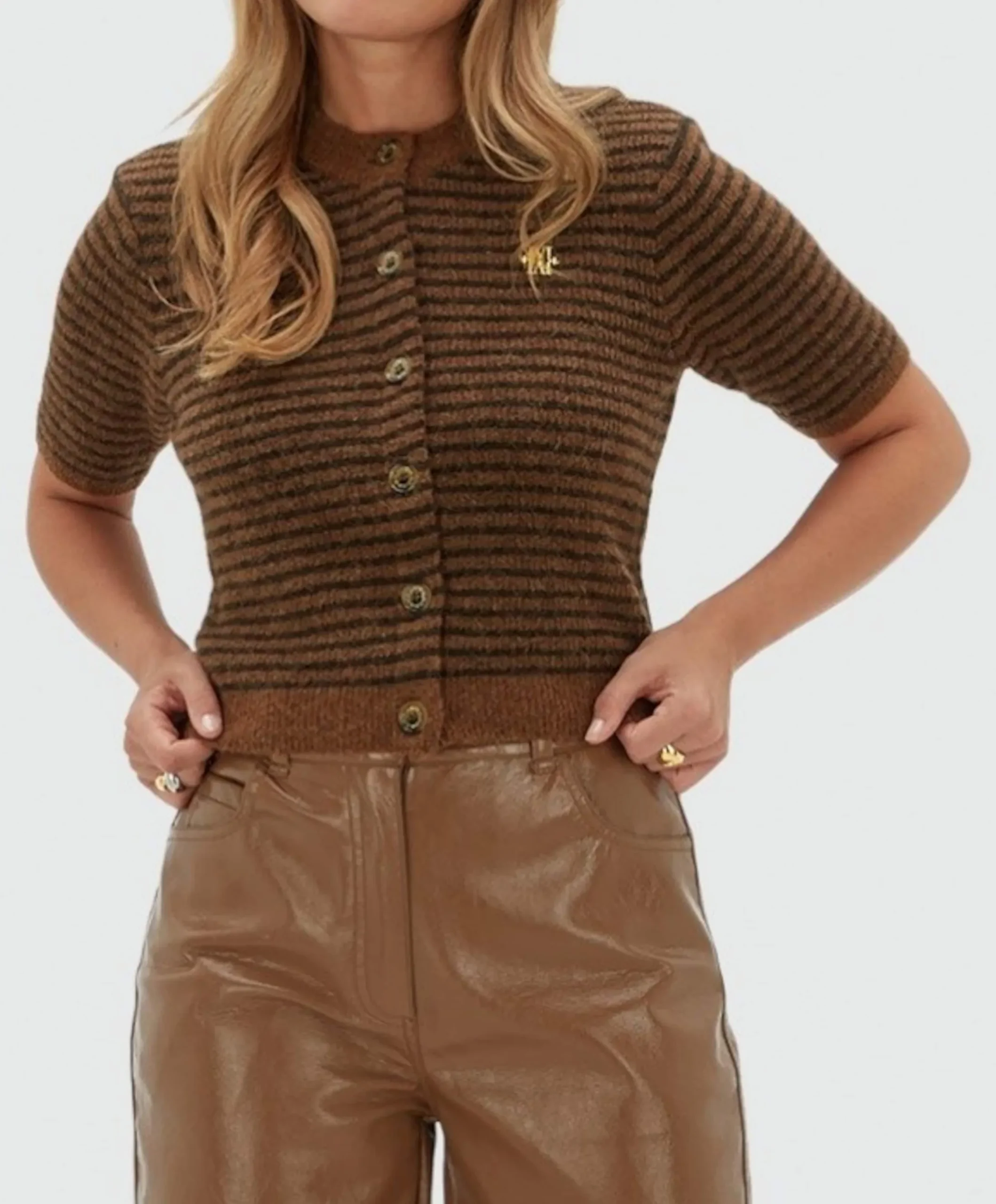Dames vest bruin