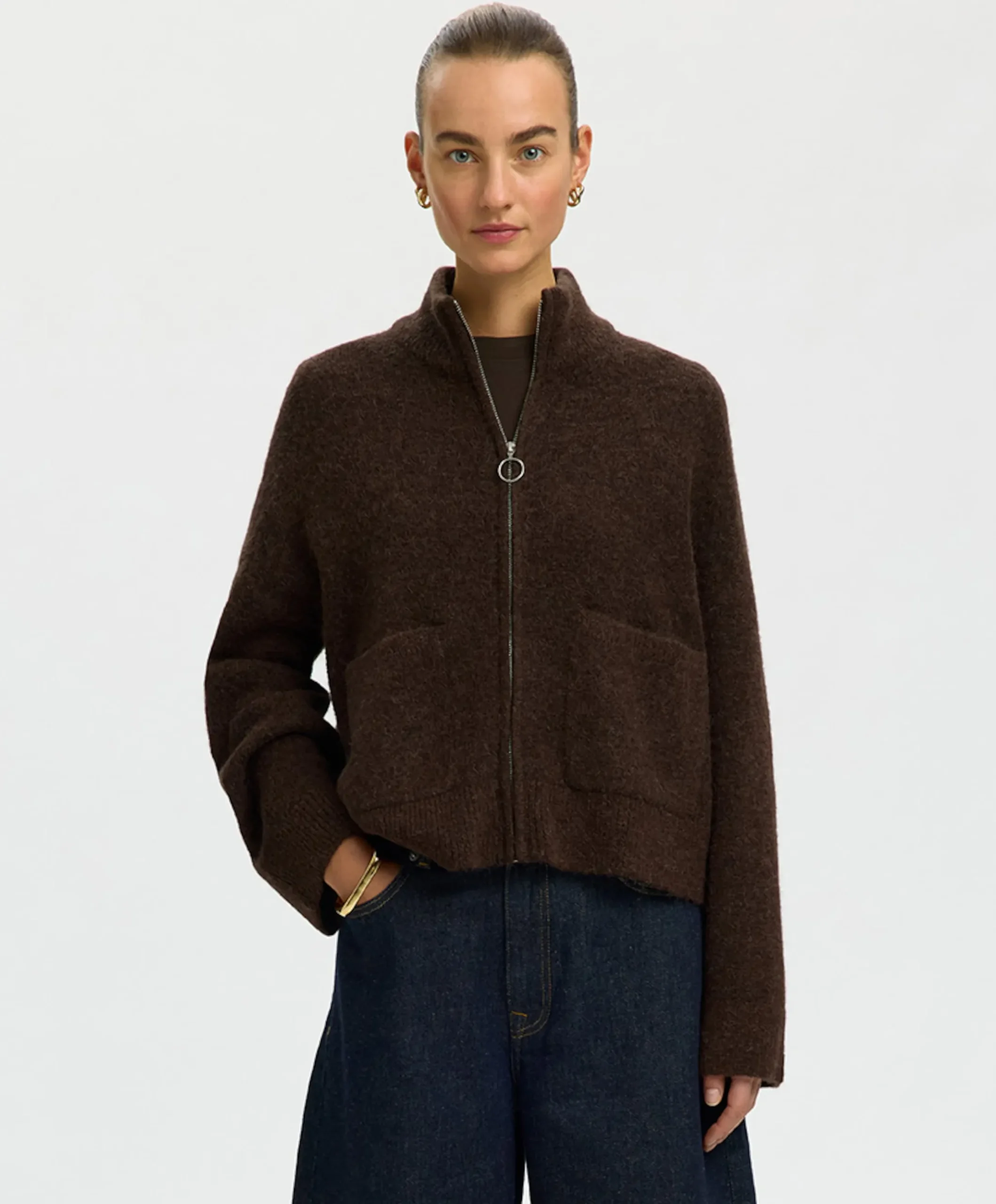 Dames vest bruin