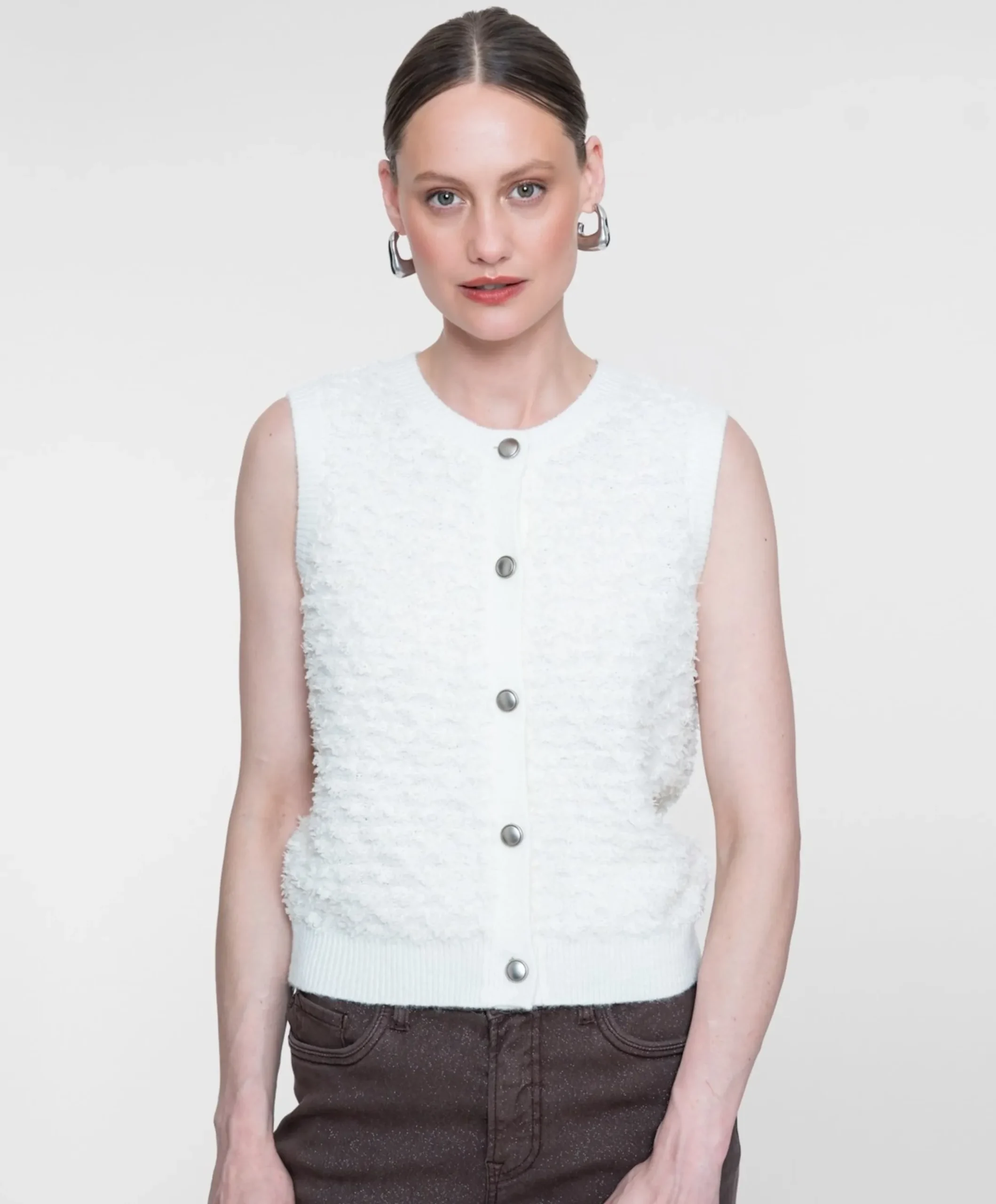Dames vest ecru