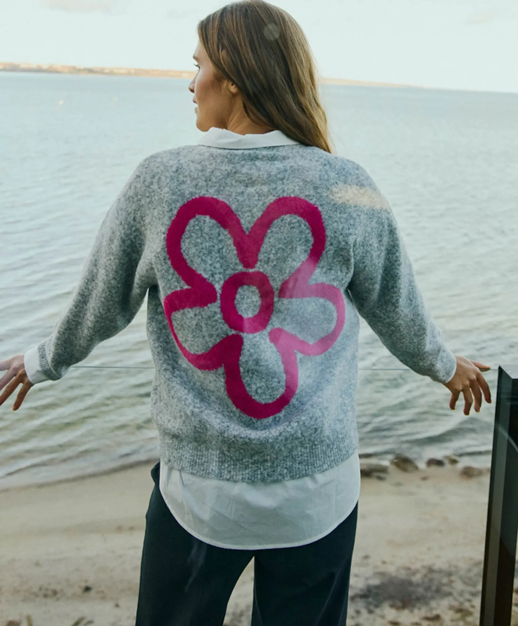 Dames vest grijs