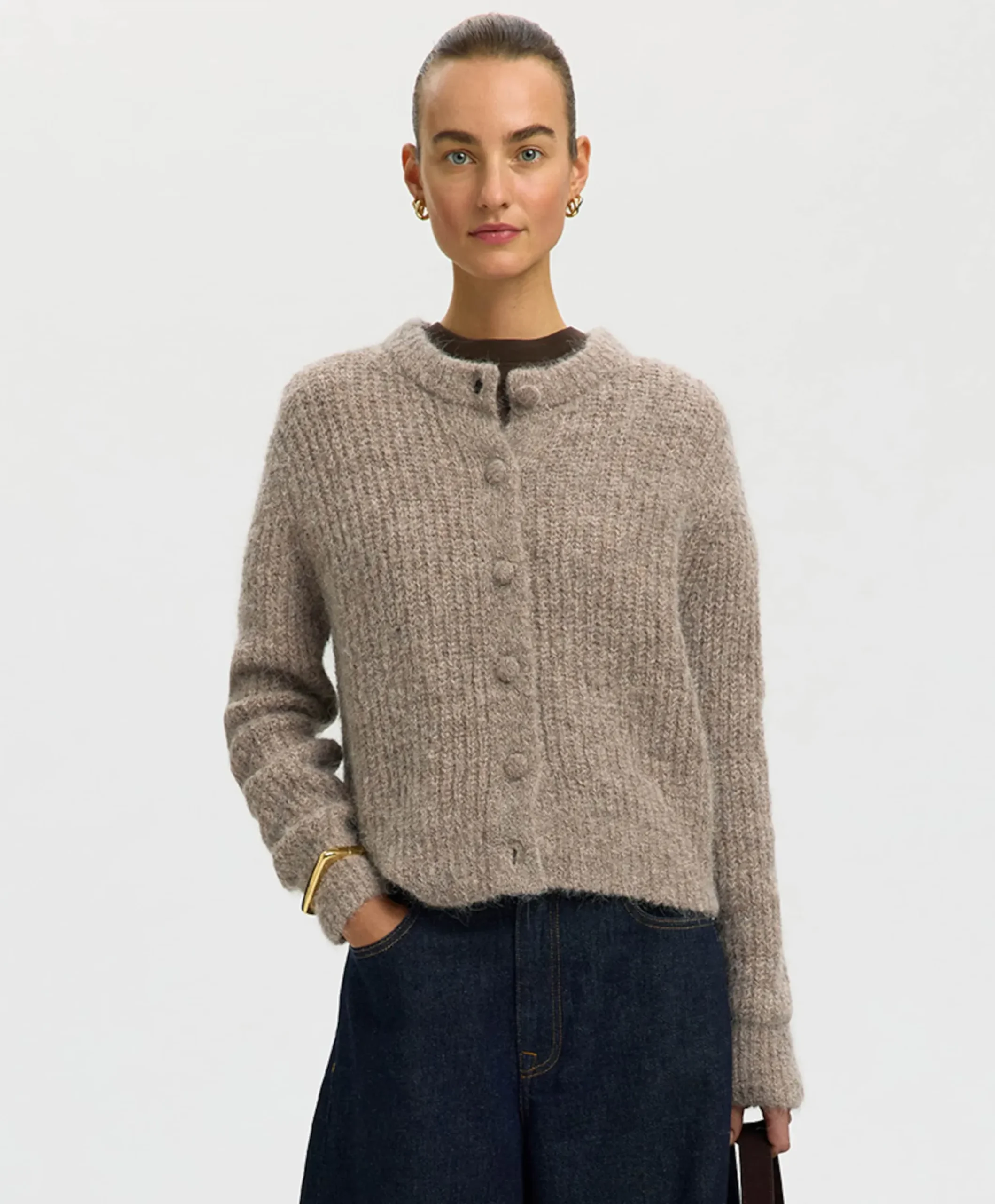 Dames vest grijs