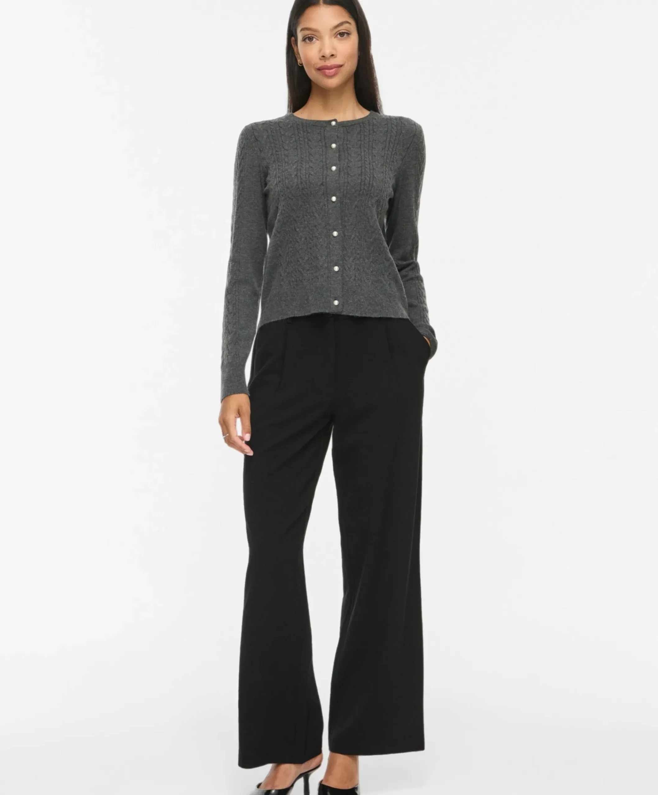 Dames vest grijs