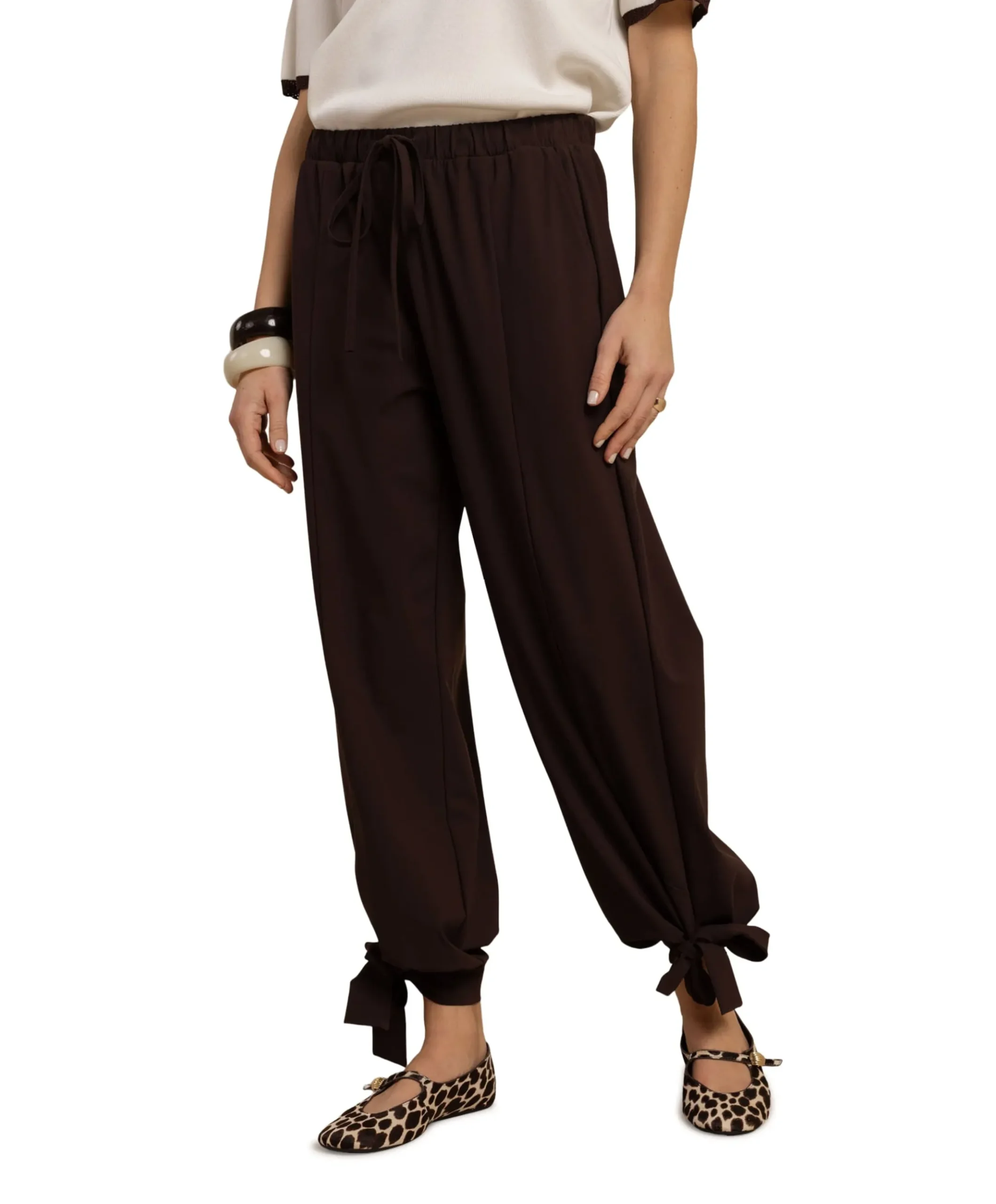 Darie balloon trousers dames broek bruin